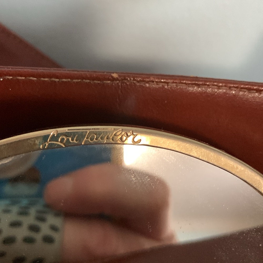 Vintage Lou Taylor Shoulder Bag With Attached Mirror and Coin Purse - Picture 9 of 16